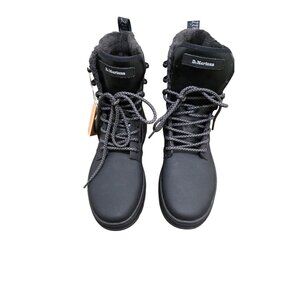 Dr. Martens IOWA Combs Tech Black Winter Boots Faux Fur Lining Unisex Size 7M/8W